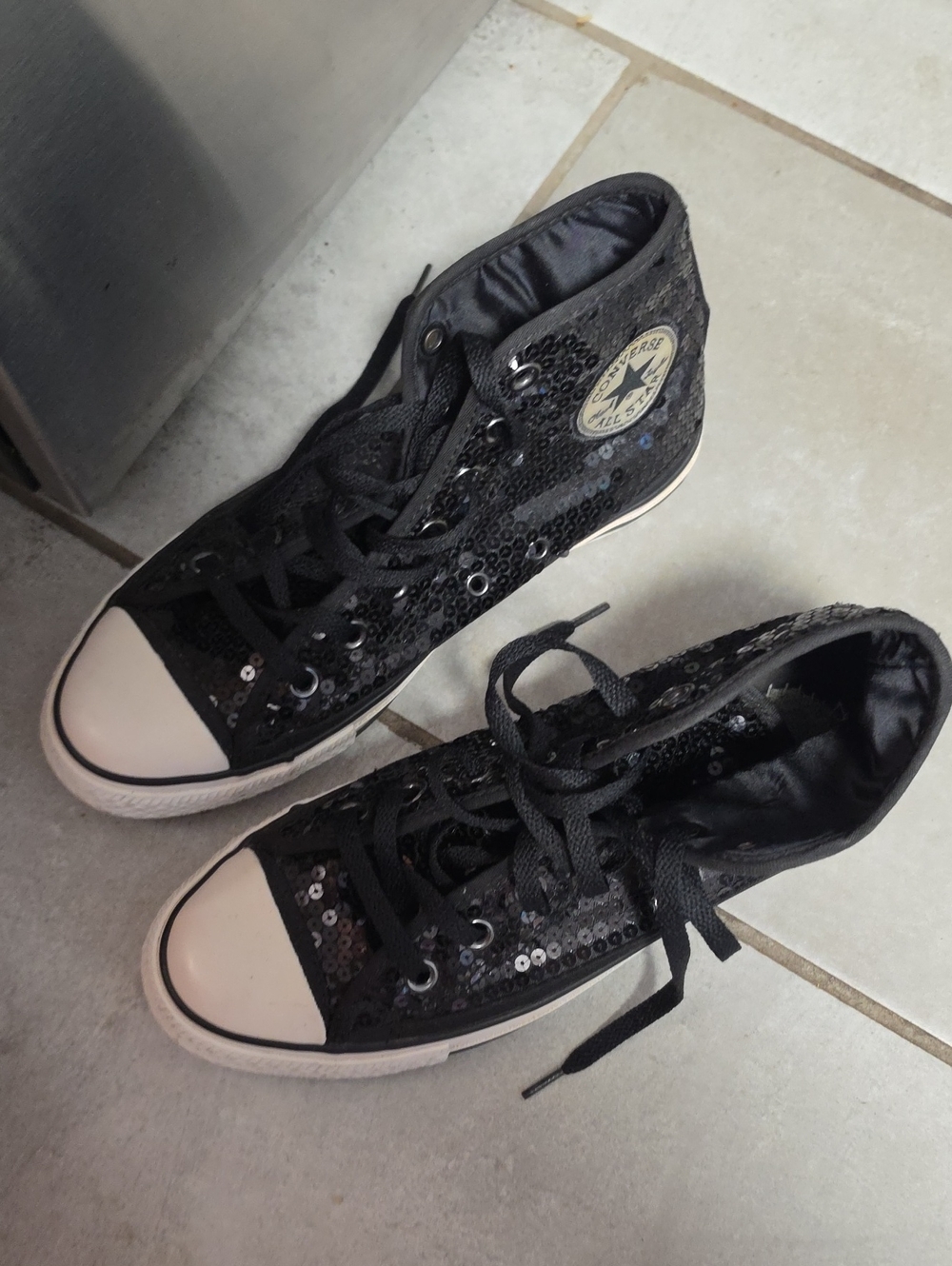 Converse Chuck Taylor Black Sequin High-Top Sneakers